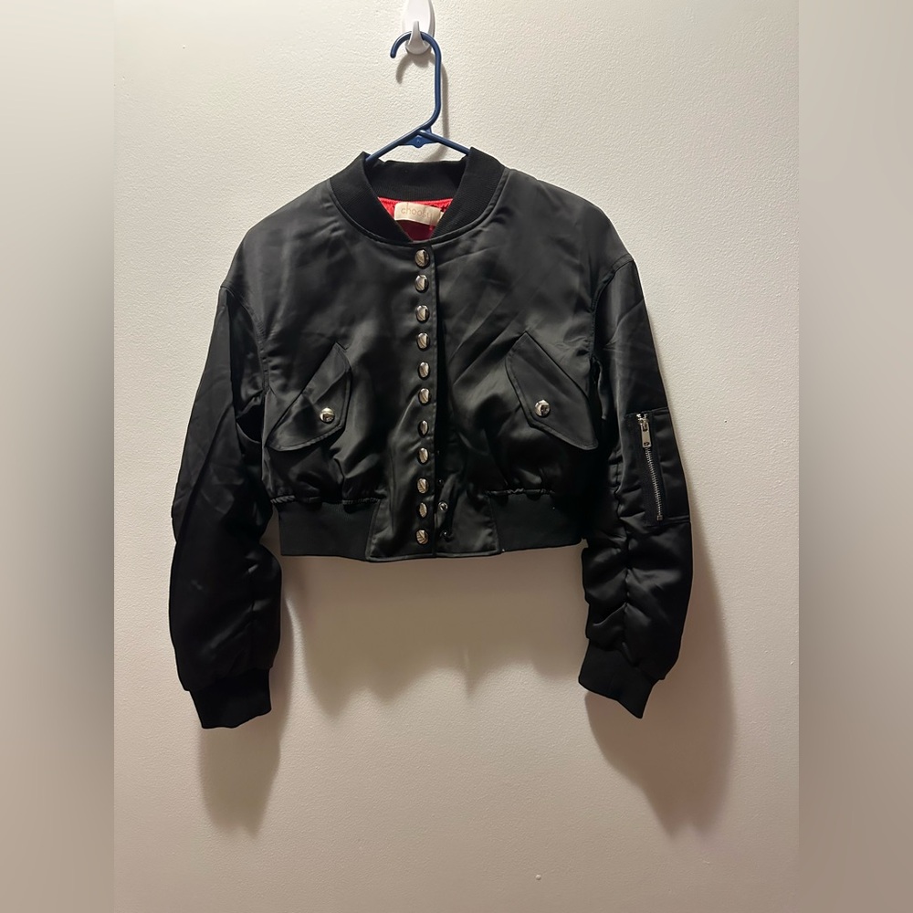Choosy Stylish Black Bomber Jacket for Women size 12